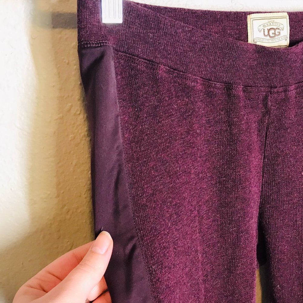 UGG Australia Purple Knit Cropped Leggings w/ Satin Side Detail - Picture 4 of 14